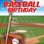 FREE Kids Party Invitations Baseball Birthday Invitation