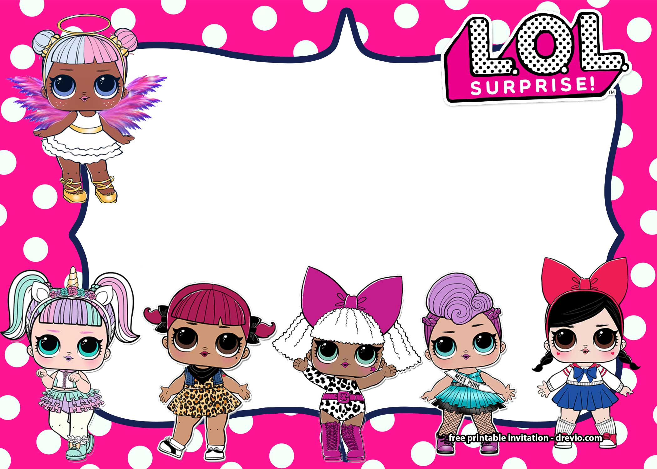 FREE LOL Surprise Dolls Invitation Templates FREE Printable Birthday