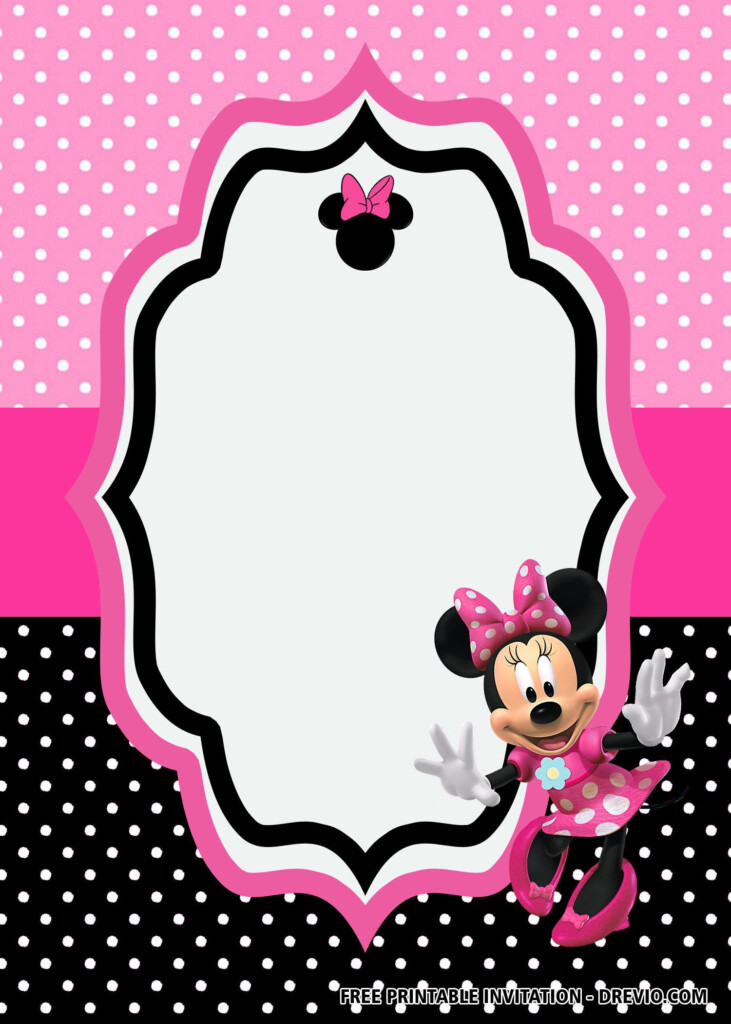 FREE Minnie Mouse Pink Birthday Invitation Templates Minnie Mouse 