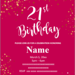 FREE Printable 21st Birthday Invitations Templates Party Invitation