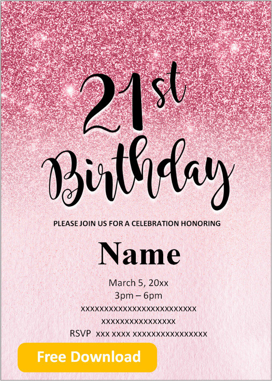 Free Printable 21st Birthday Invitations Templates Party Piano Shaped 