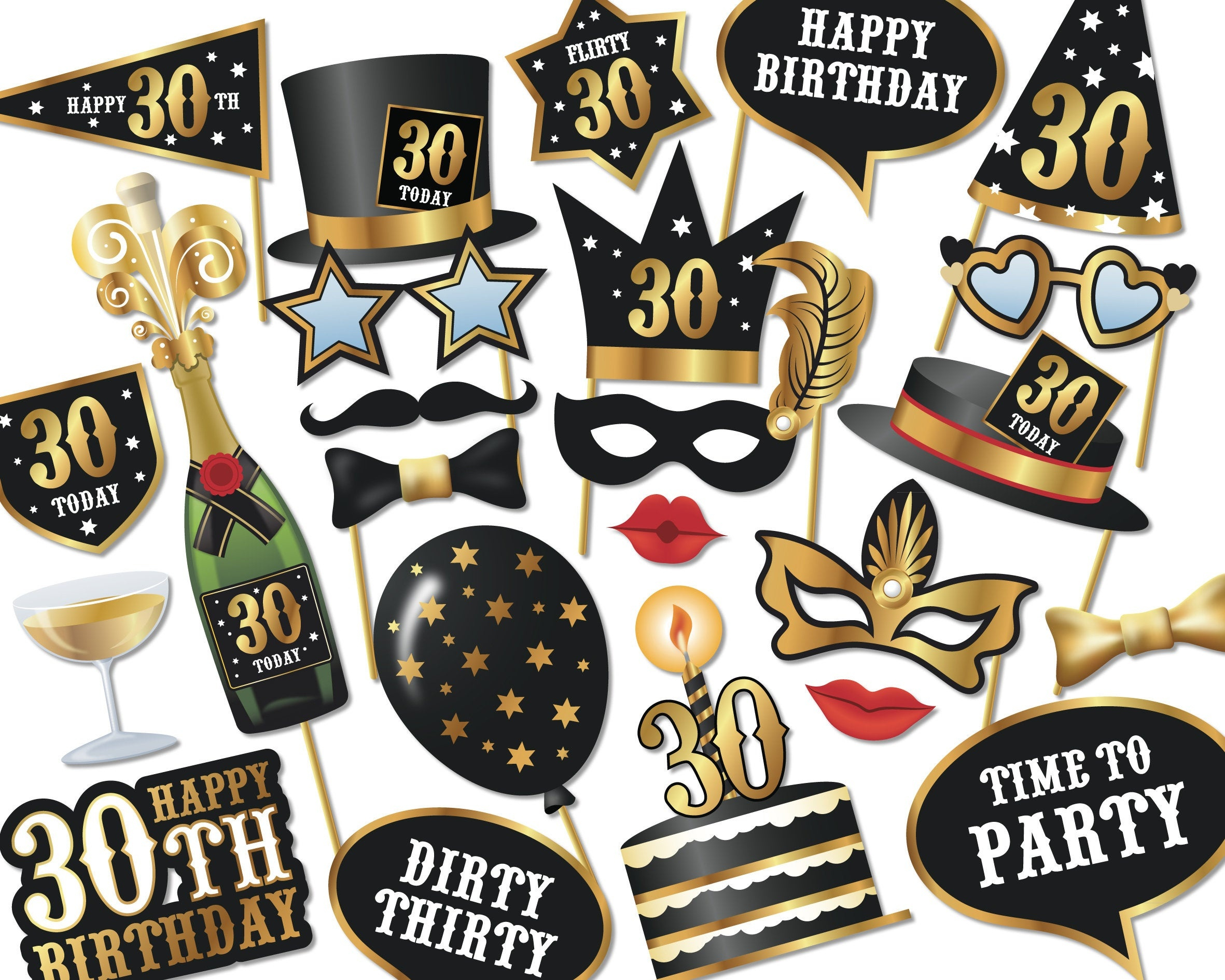 Free Printable 30Th Birthday Photo Booth Props Free Printable