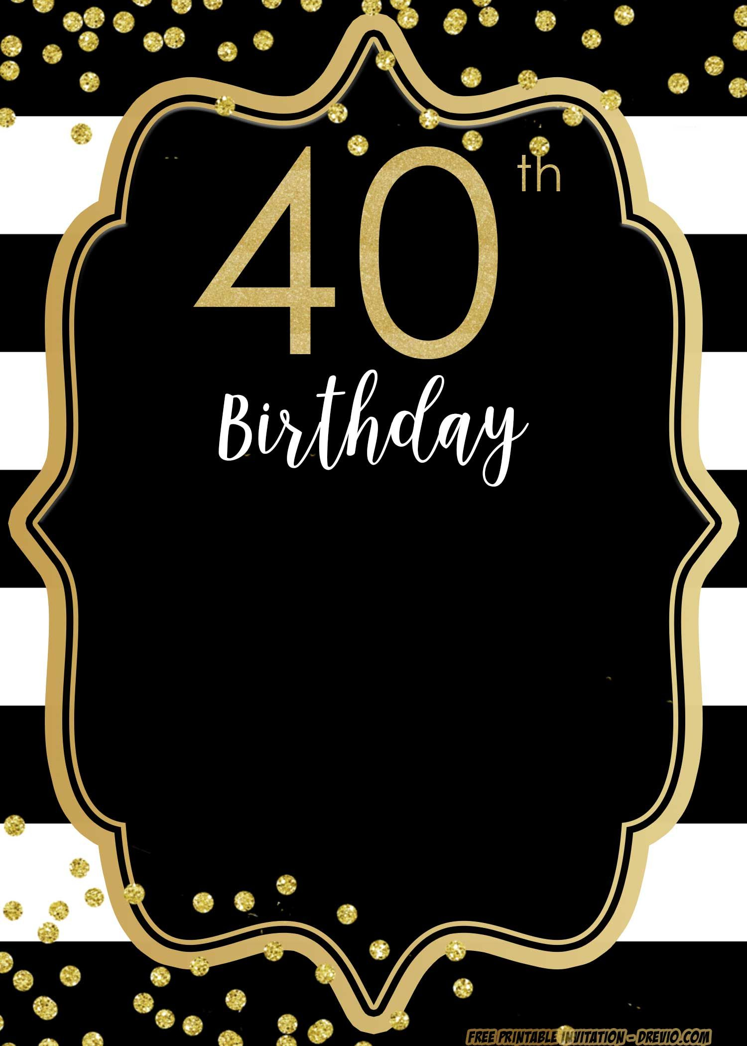 FREE Printable 40th Invitation Templates UPDATED Free Birthday