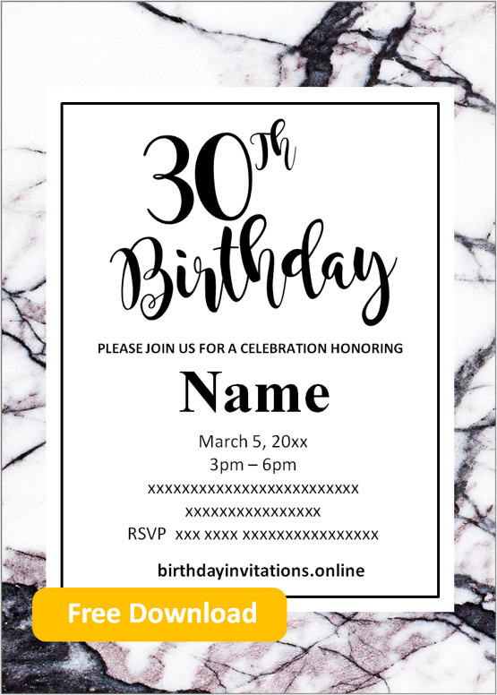 FREE Printable 80th Birthday Invitations Templates Party Invitation