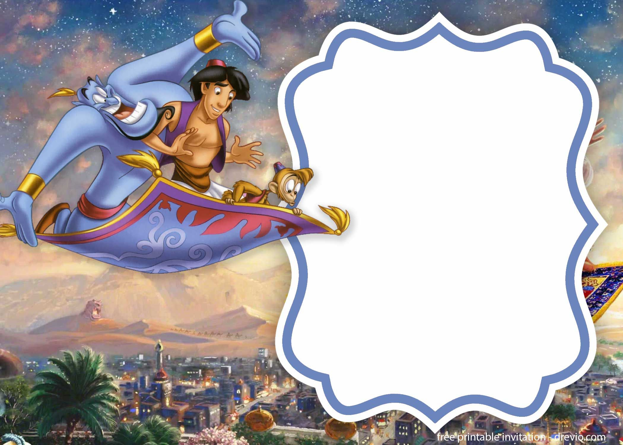 FREE Printable Aladdin Invitation Templates Aladdin Invitation 