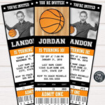 FREE Printable Basketball Ticket Invitation Template Basketball