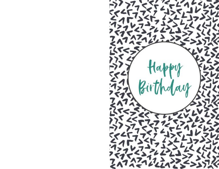 Free Printable Birthday Card Foldable Template Doc