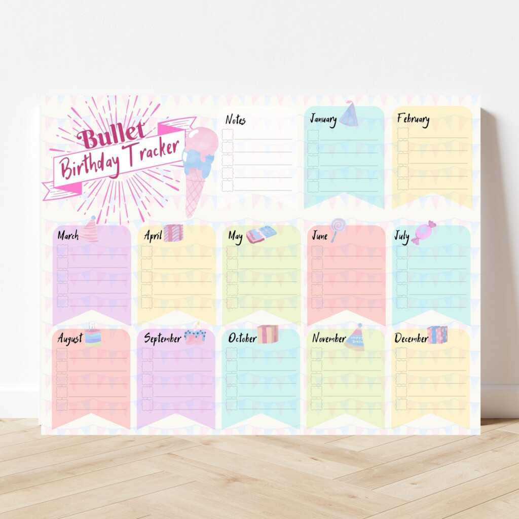 Free Printable Birthday Tracker Sweet Pea