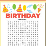 Free Printable Birthday Word Search Birthday Words Word Games For