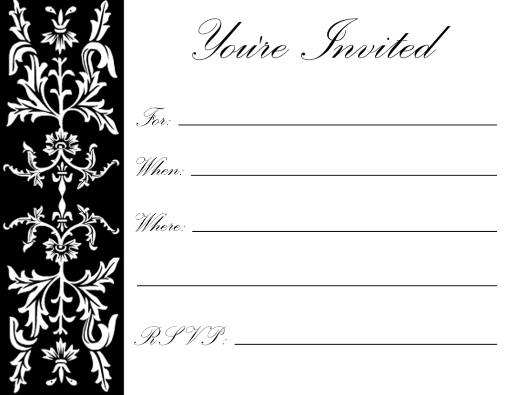 Free Printable Black And White Birthday Invitation Templates FREE 