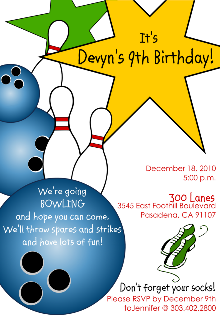 Free Printable Bowling Birthday Invitations Invitation Design Blog