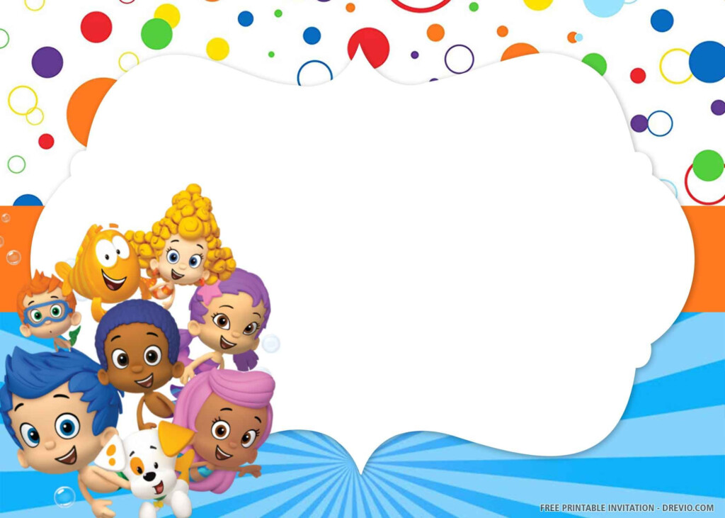  FREE PRINTABLE Bubble Guppies Birthday Invitation Templates 