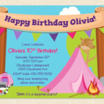 Free Printable Camping Birthday Invitation Template