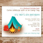 Free Printable Camping Birthday Invitations Printable Camping