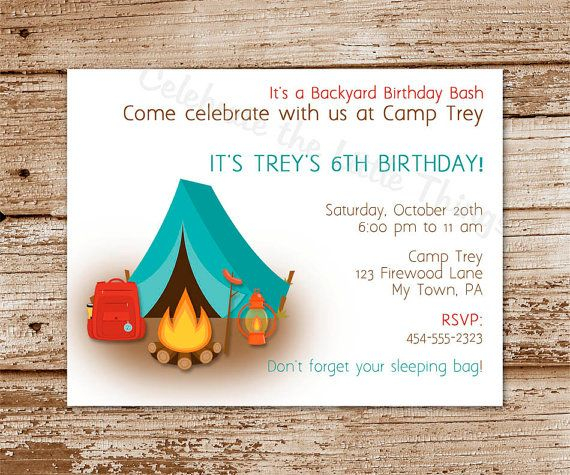 Free Printable Camping Birthday Invitations Printable Camping 