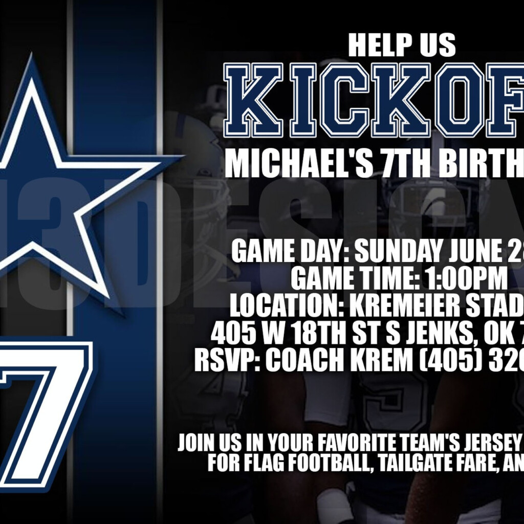 Free Printable Dallas Cowboys Birthday Invitations Free Printable