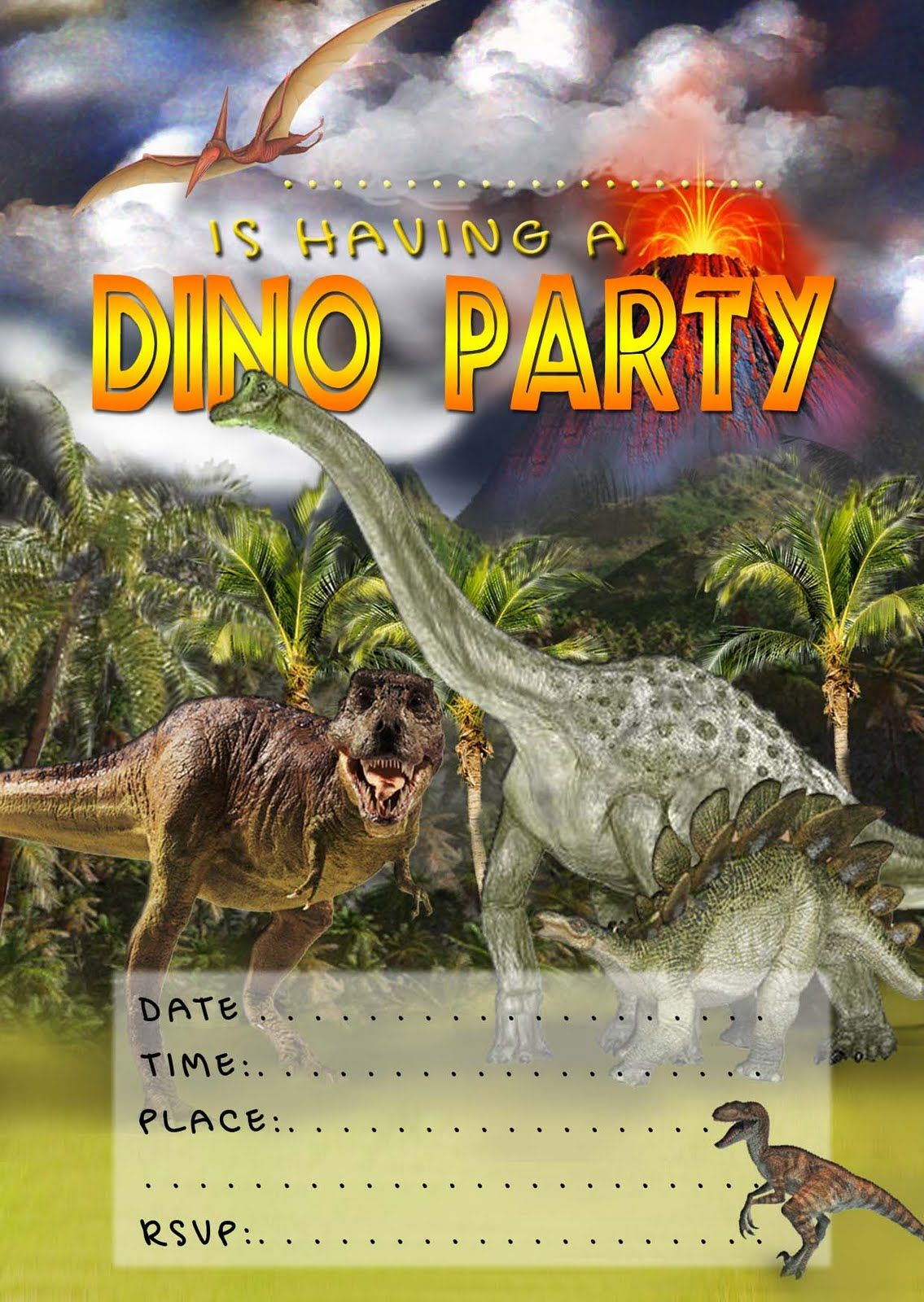 Free Printable Dinosaur Invitations For Kids Dinosaur Party