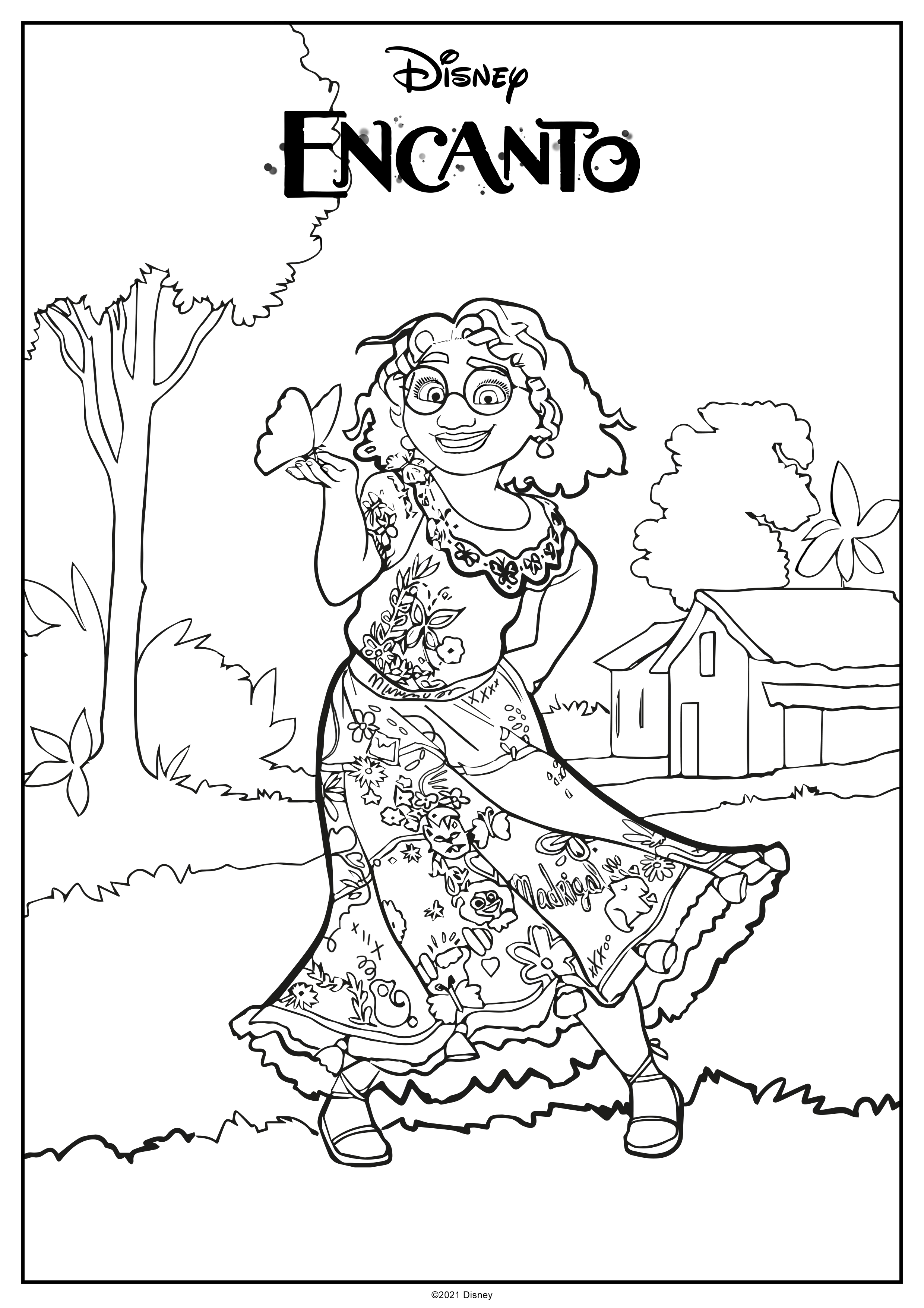 Free Printable Disney ENCANTO Coloring Pages Butterfly Coloring Page 