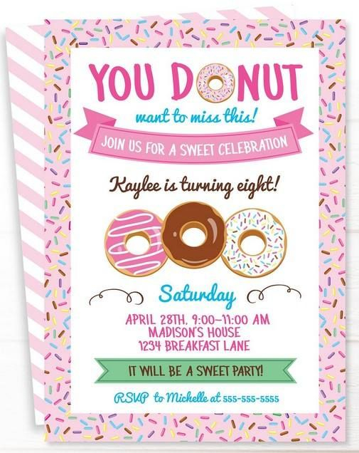 Free Printable Donut Birthday Party Invitations PRINTABLE TEMPLATES