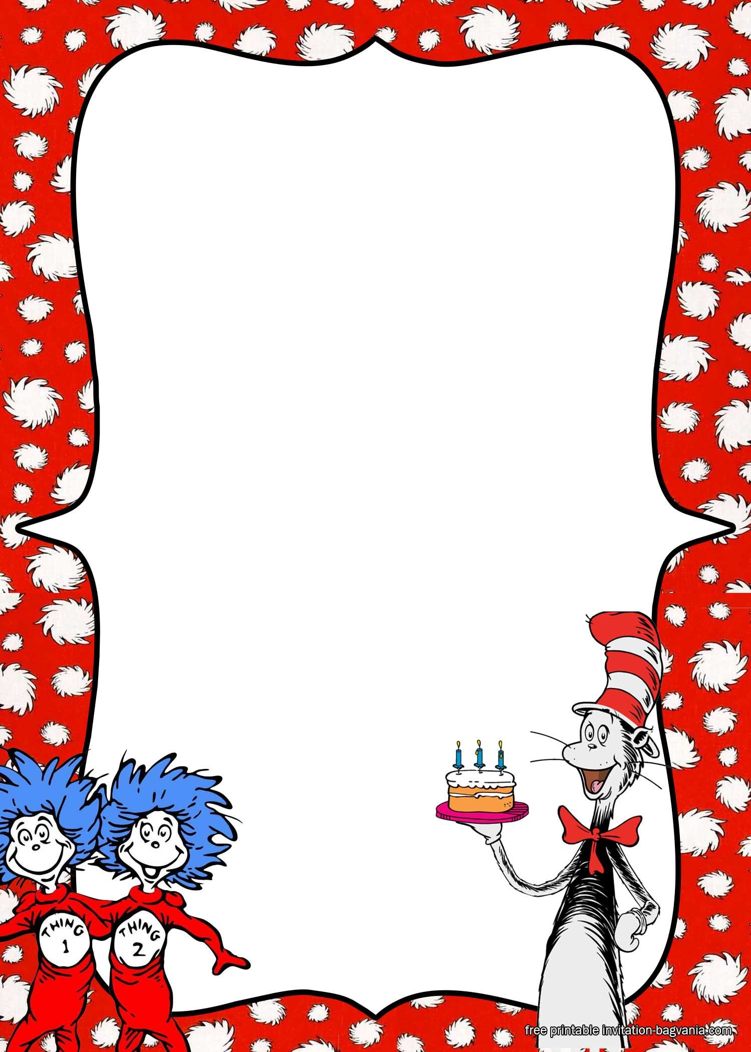 Free Printable Drseuss Birthday Invitation Templates Free Printable 