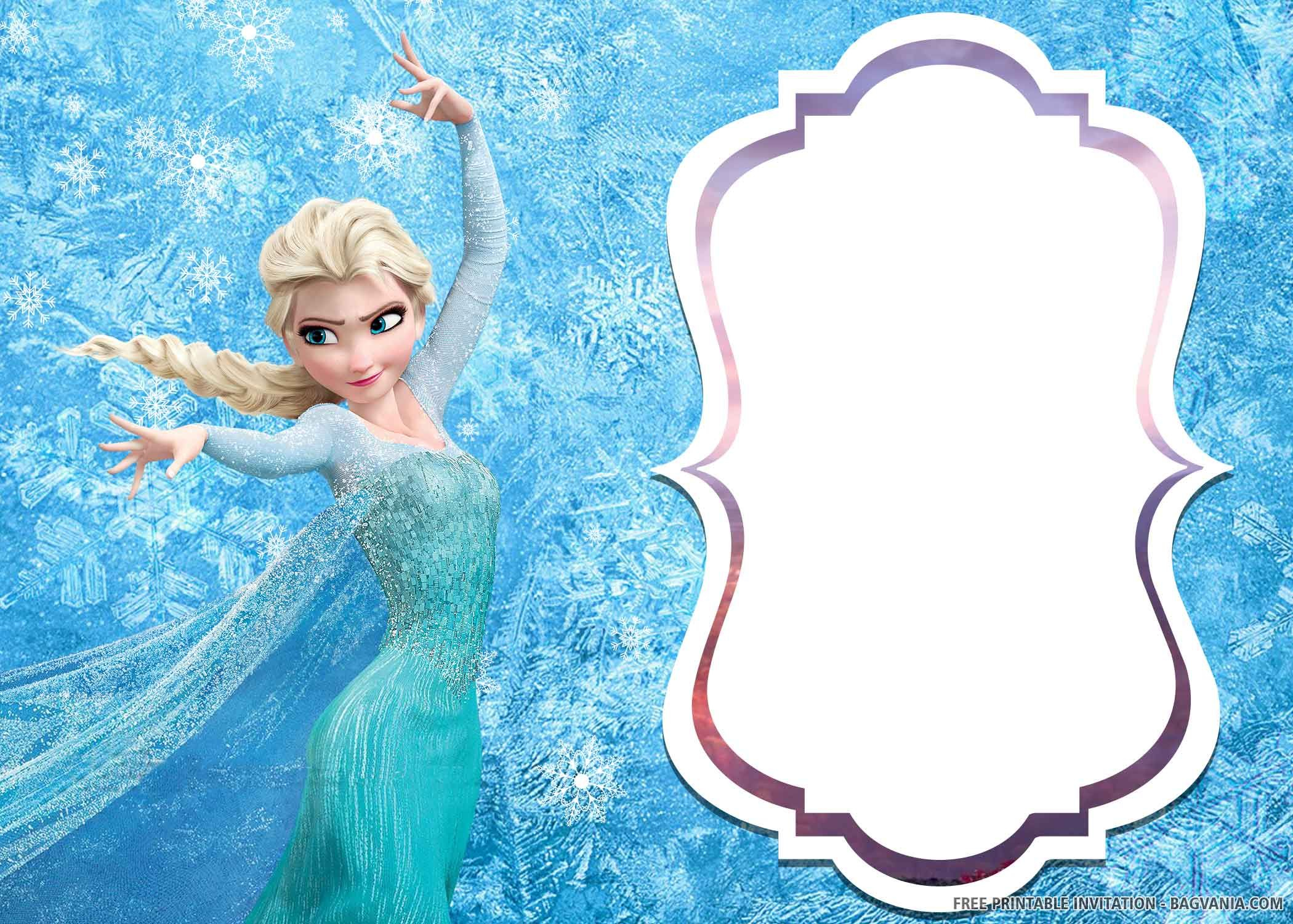 FREE PRINTABLE Elsa Of Frozen 2 Birthday Invitation Templates