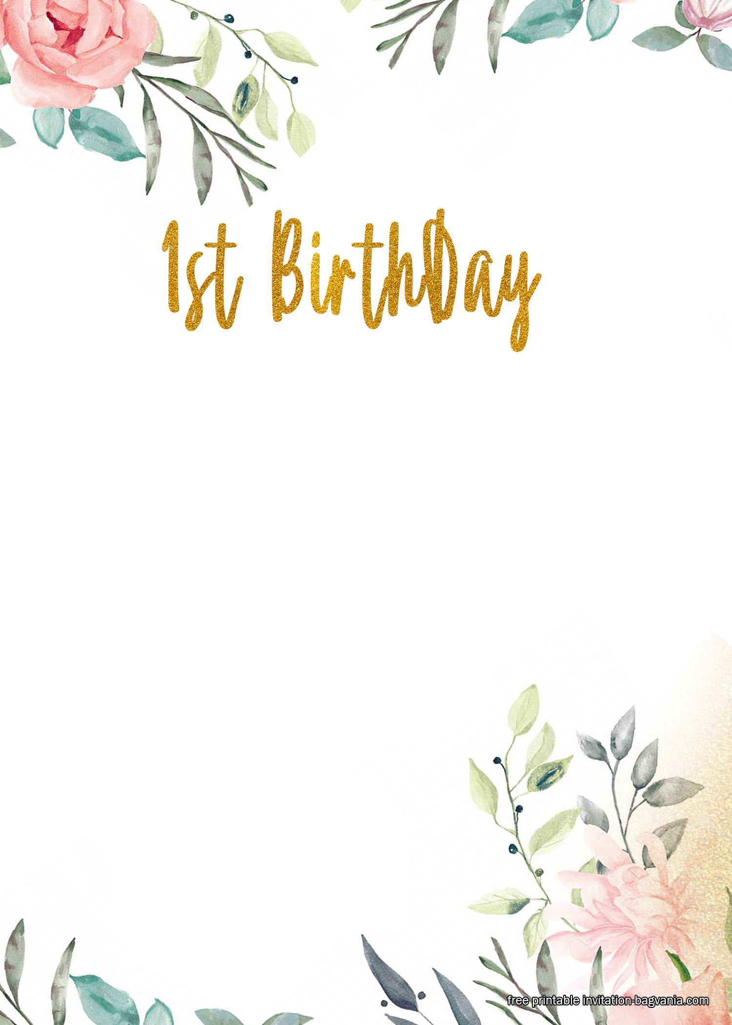 Free Printable First Birthday Invitations Templates Download Free 