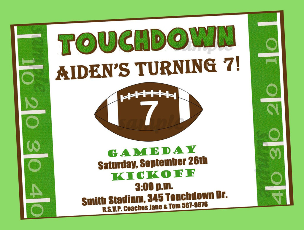 Free Printable Football Birthday Invitations FREE Invitation 