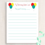 Free Printable Free Printable Birthday Wish List At Pixieandpaper shop