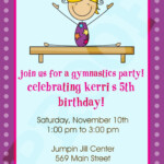 Free Printable Gymnastics Birthday Invitations Updated FRE