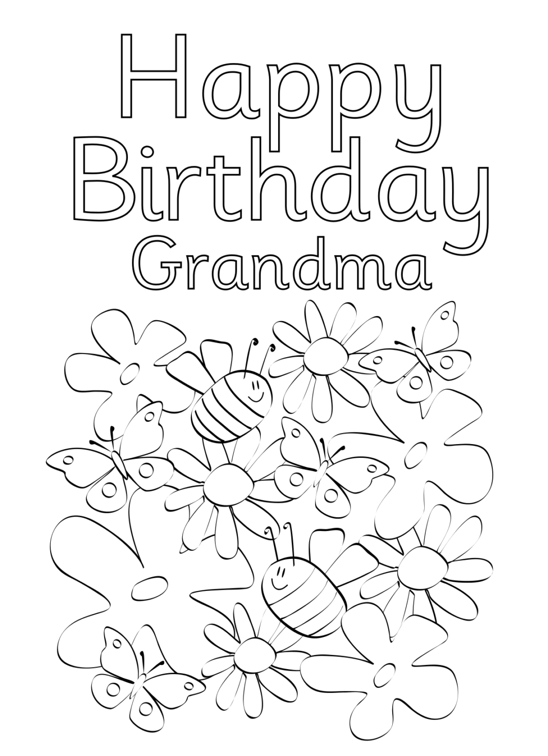 Free Printable Happy Birthday Grandma Cards Printable Birthday Cards