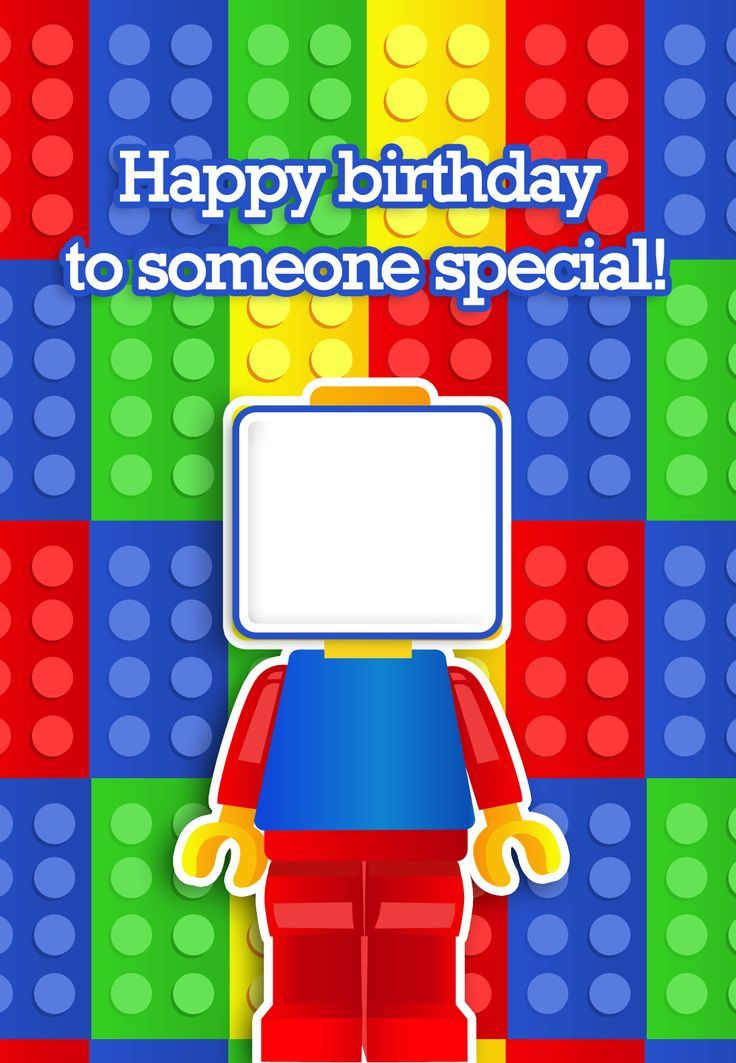 Free Printable Happy Birthday LEGO Card Lego Birthday Cards Free 