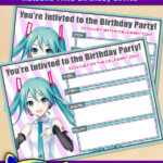 FREE Printable Hatsune Miku Birthday Invitation Hatsune Miku Birthday