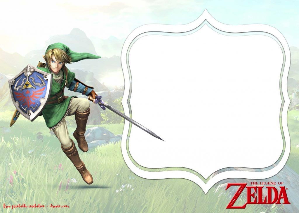 FREE Printable Legend Of Zelda Invitations Templates Zelda Birthday 