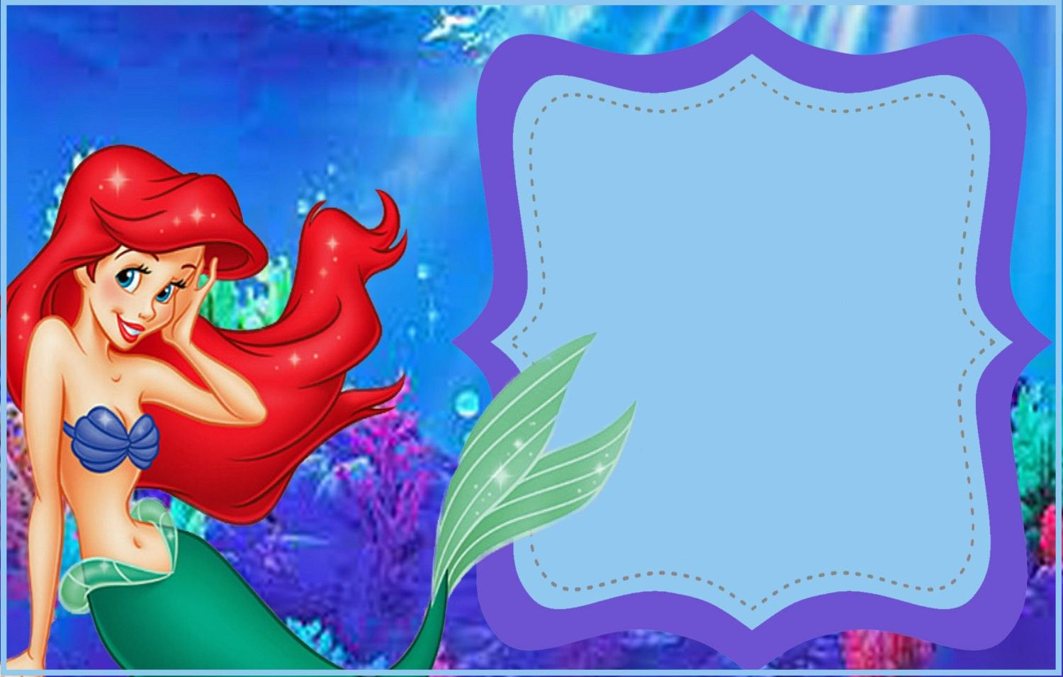 Free Printable Little Mermaid Invitation Template Mermaid Birthday 