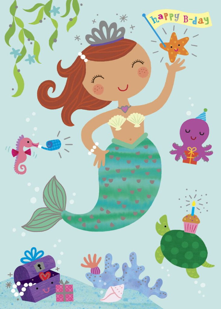 Free Printable Mermaid Birthday Cards 2022 FreePrintableBirthday