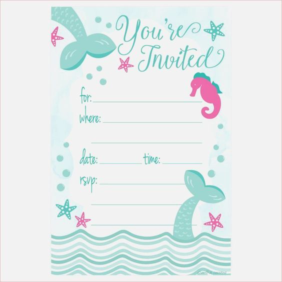 Free Printable Mermaid Birthday Party Invitations Best 25 Mermaid 