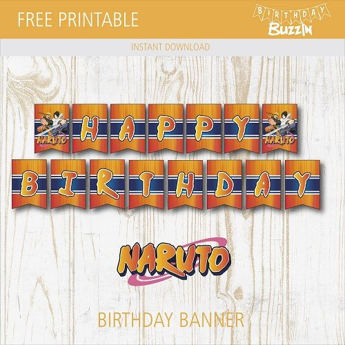 Free Printable Naruto Birthday Banner Birthday Buzzin Naruto 