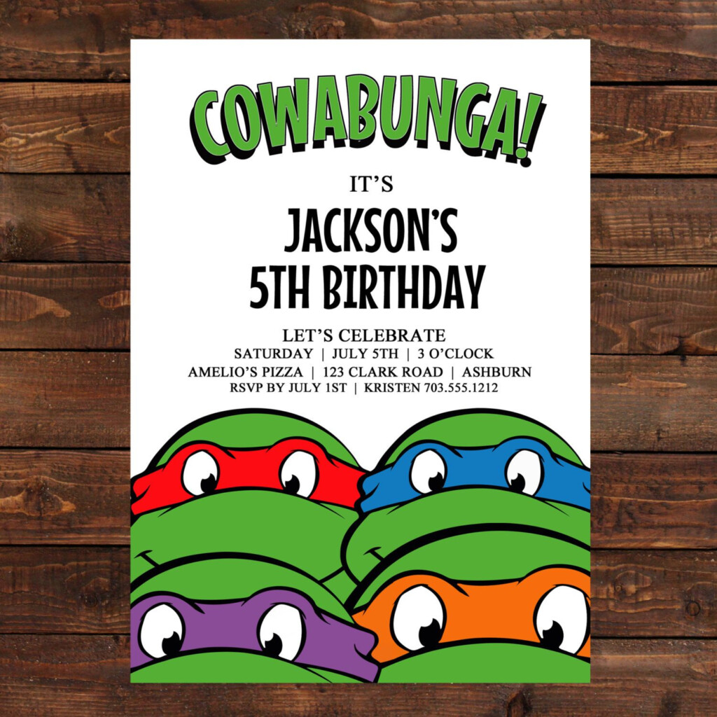 Free Printable Ninja Turtle Birthday Invitations Ninja Turtles 