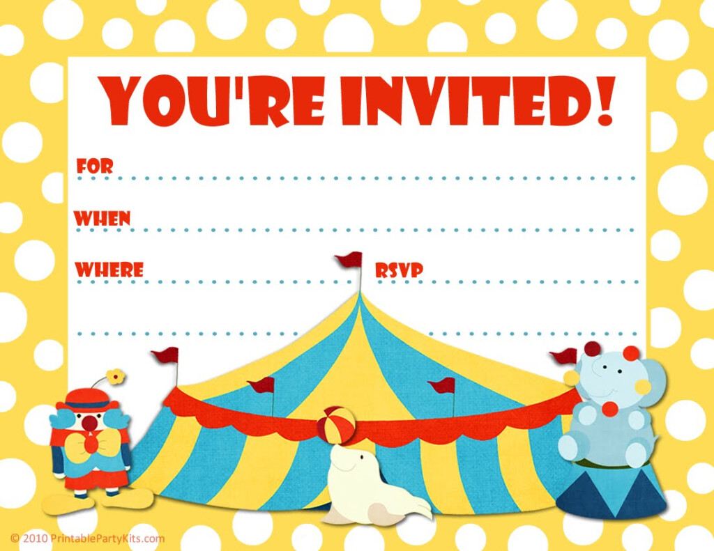 Free Printable Party Invitations Big Top Circus Themed Party Invite Art