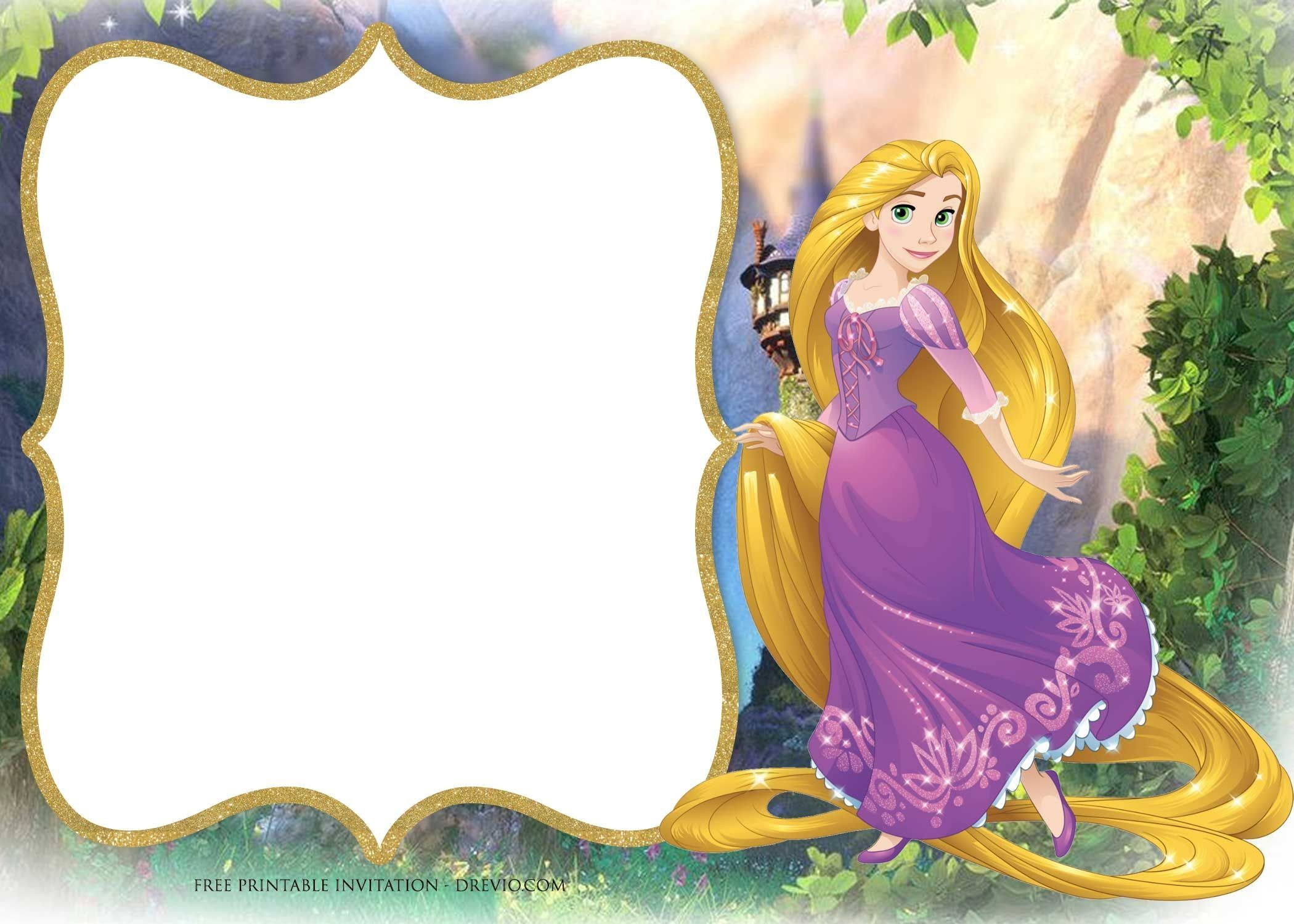 Free Printable Princess Rapunzel Invitation Templates Rapunzel Birthday