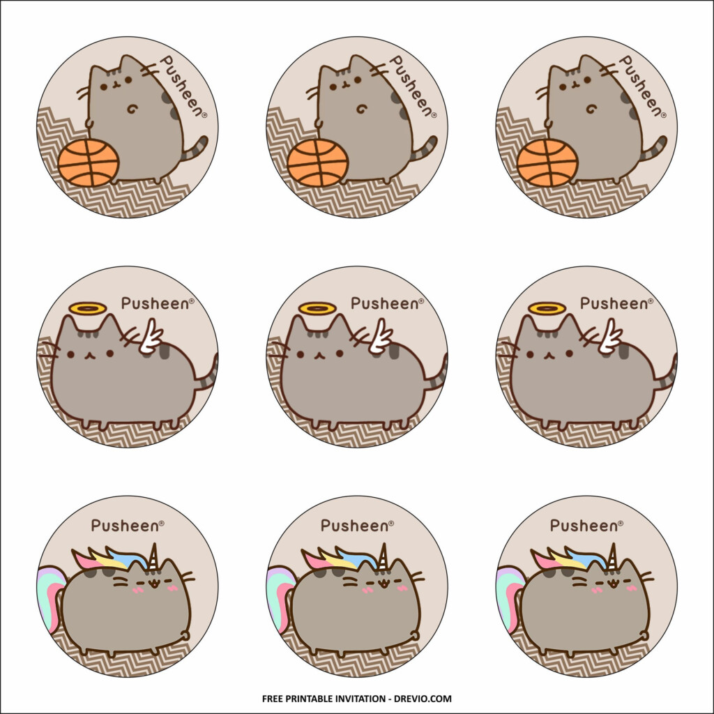  FREE PRINTABLE Pusheen Birthday Party Kits Templates Pusheen 