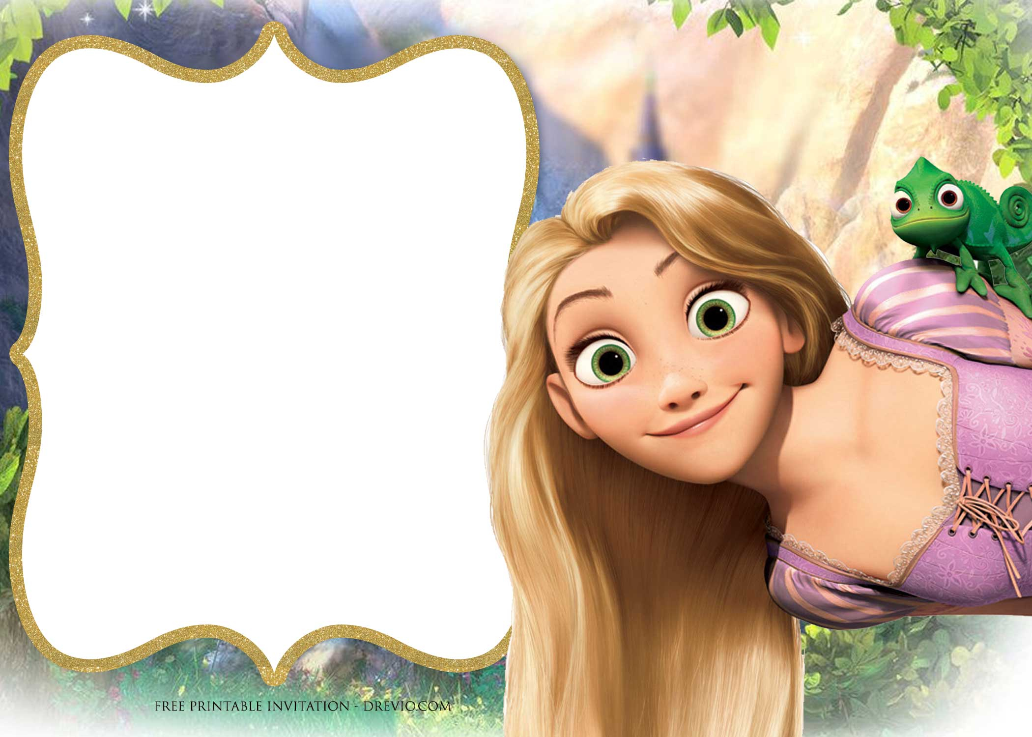 Free Printable Rapunzel Birthday Invitations