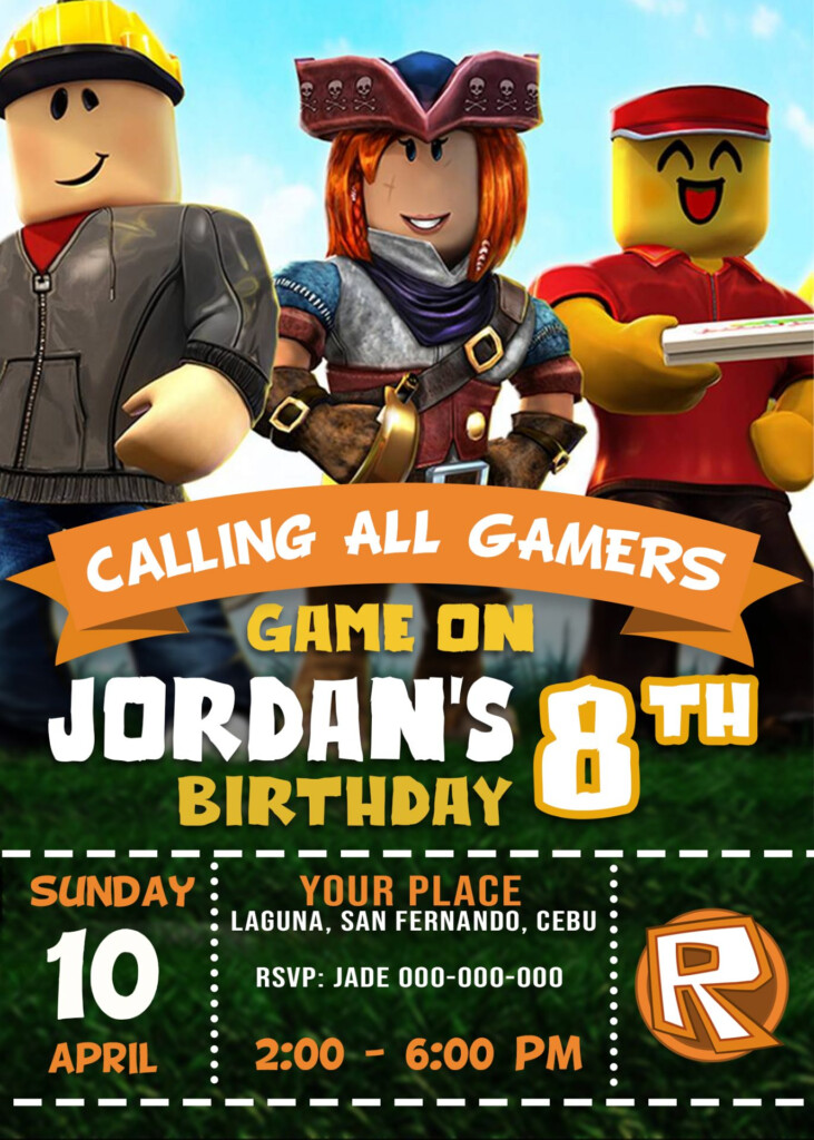 Free Printable Roblox Party Invitations FREE PRINTABLE TEMPLATES