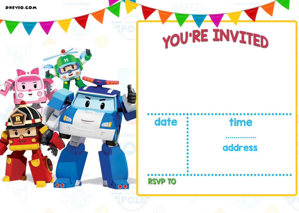 Free Printable Robocar Poli Invitation Template Free Printable 