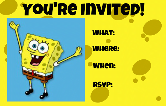 Free Printable Spongebob Birthday Invitations FREE Printable Birthday 