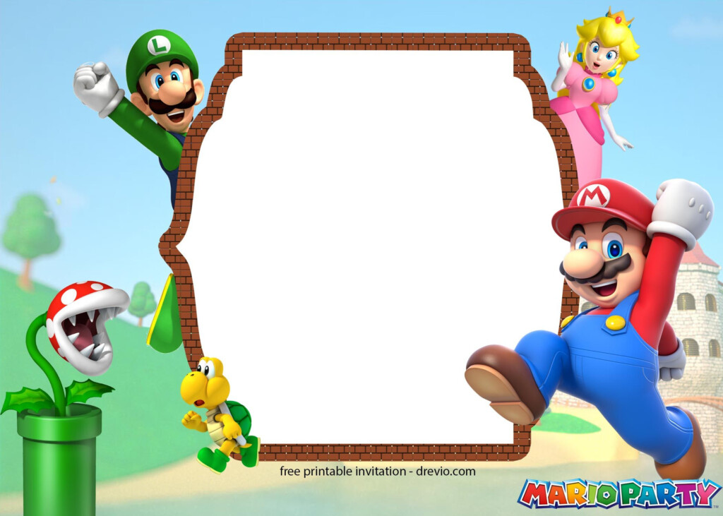 FREE Printable Super Mario Party Birthday Invitation Templates Mario 