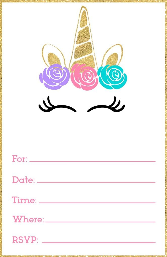 Free Printable Unicorn Invitations Template Paper Trail Design 