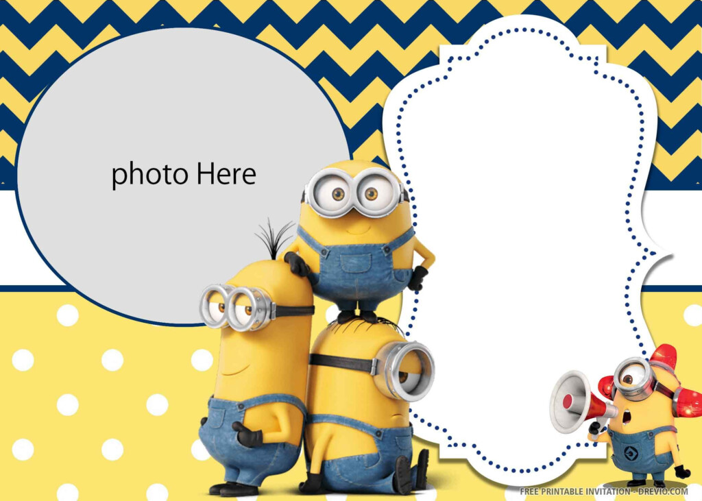  FREE PRINTABLE Yellow Minions Birthday Invitation Templates 