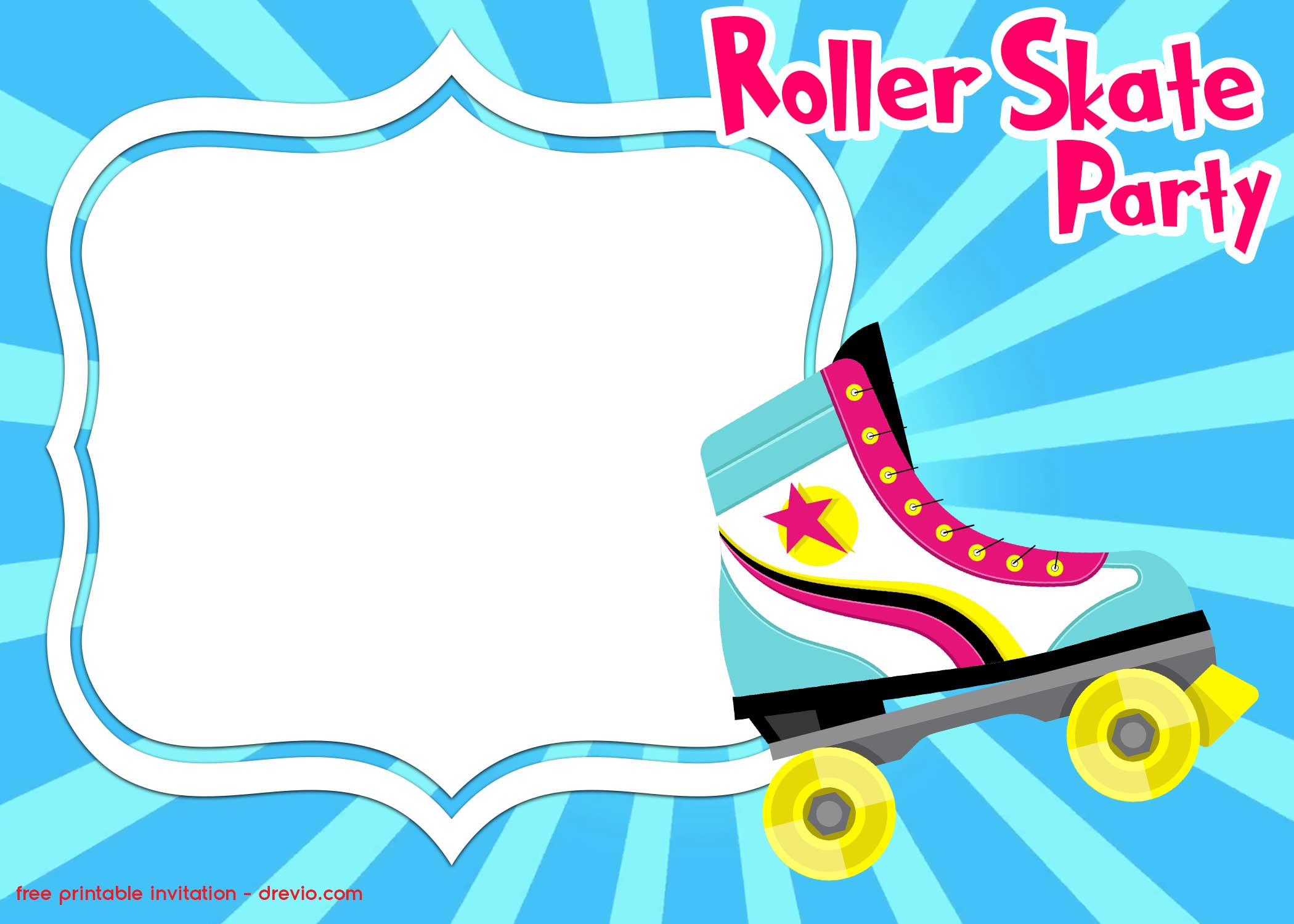 FREE Roller Skating Invitation Templates FREE Printable Birthday 