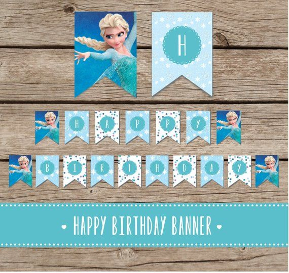 Frozen Printable Birthday Banner BubaKids